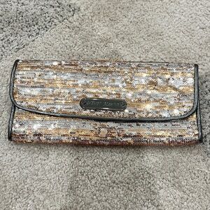 NWOT Betsey Johnson Sequins Cosmetic Bag Travel Jewelry Case